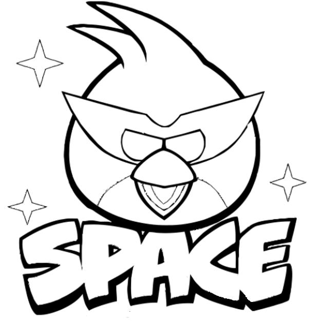 Angry Birds Space Red Bird Coloring Pages