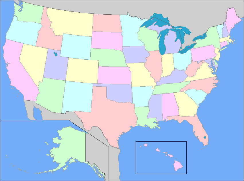 Big Map Of The United States With Capitals