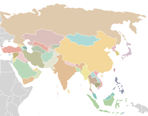 Blank Map Of Asia Countries