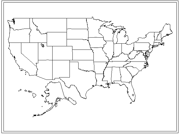 Blank Map Of The United States Of America
