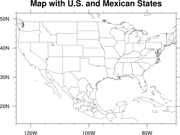 Blank Map Of Usa And Mexico