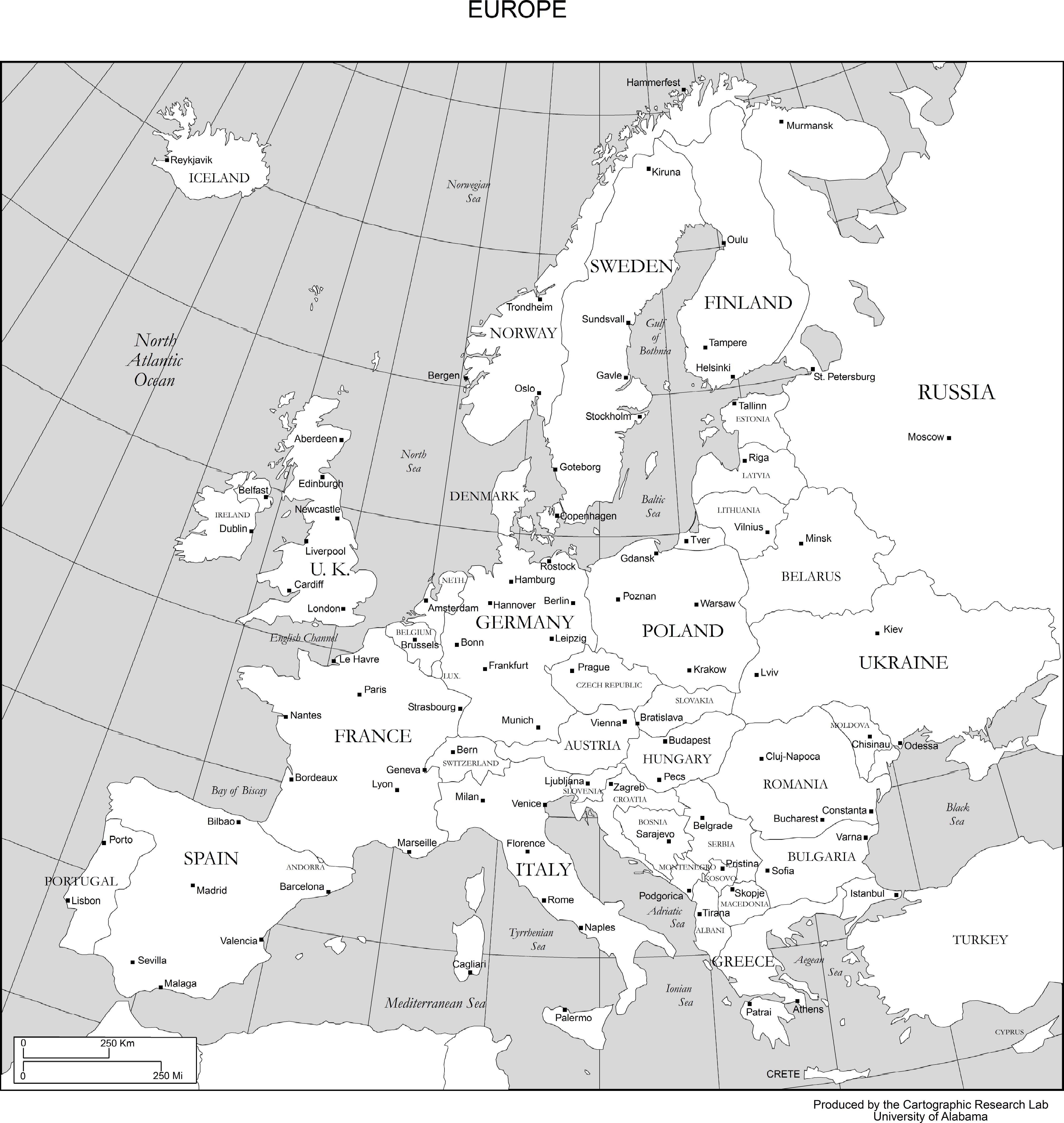 Current Map Of Europe With Capitals