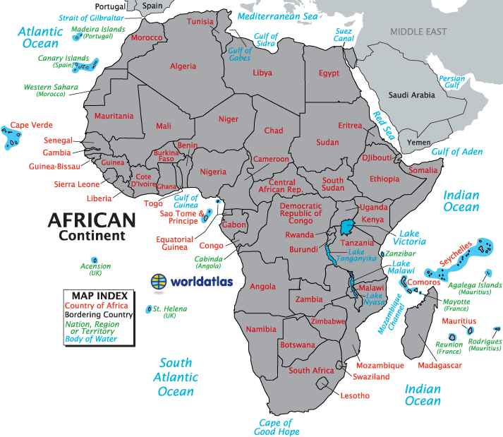 Labeled Map Of Africa With Capitals
