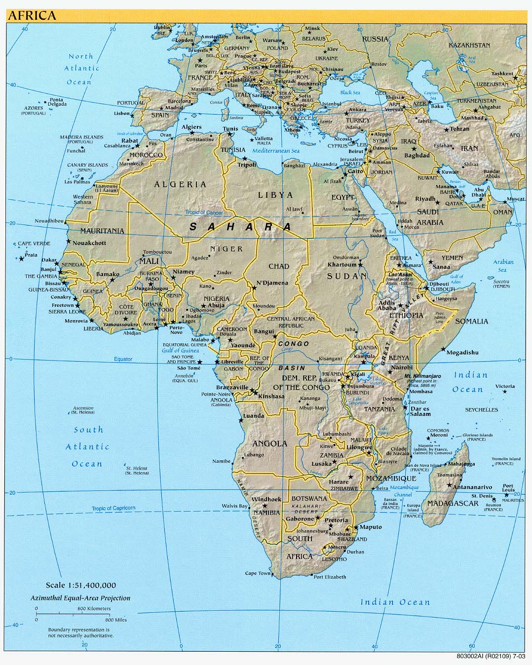 Labeled Map Of African Countries
