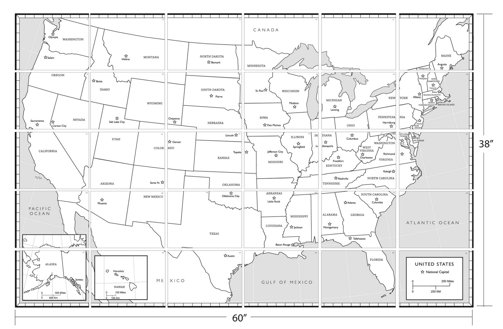 Labeled Map Of The United States For Kids