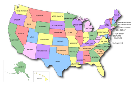 Large Map Of Us States And Capitals