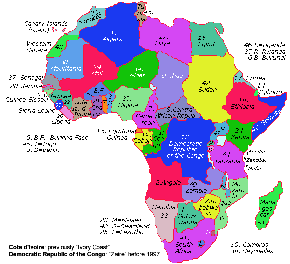 Map Of Africa And Middle East Quiz