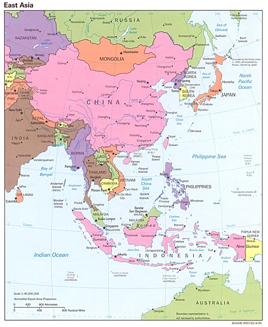 Map Of Asia Countries And Capitals