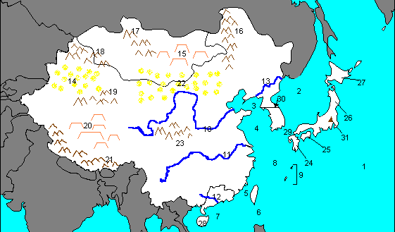 Map Of Asia Quiz With Bodies Of Water