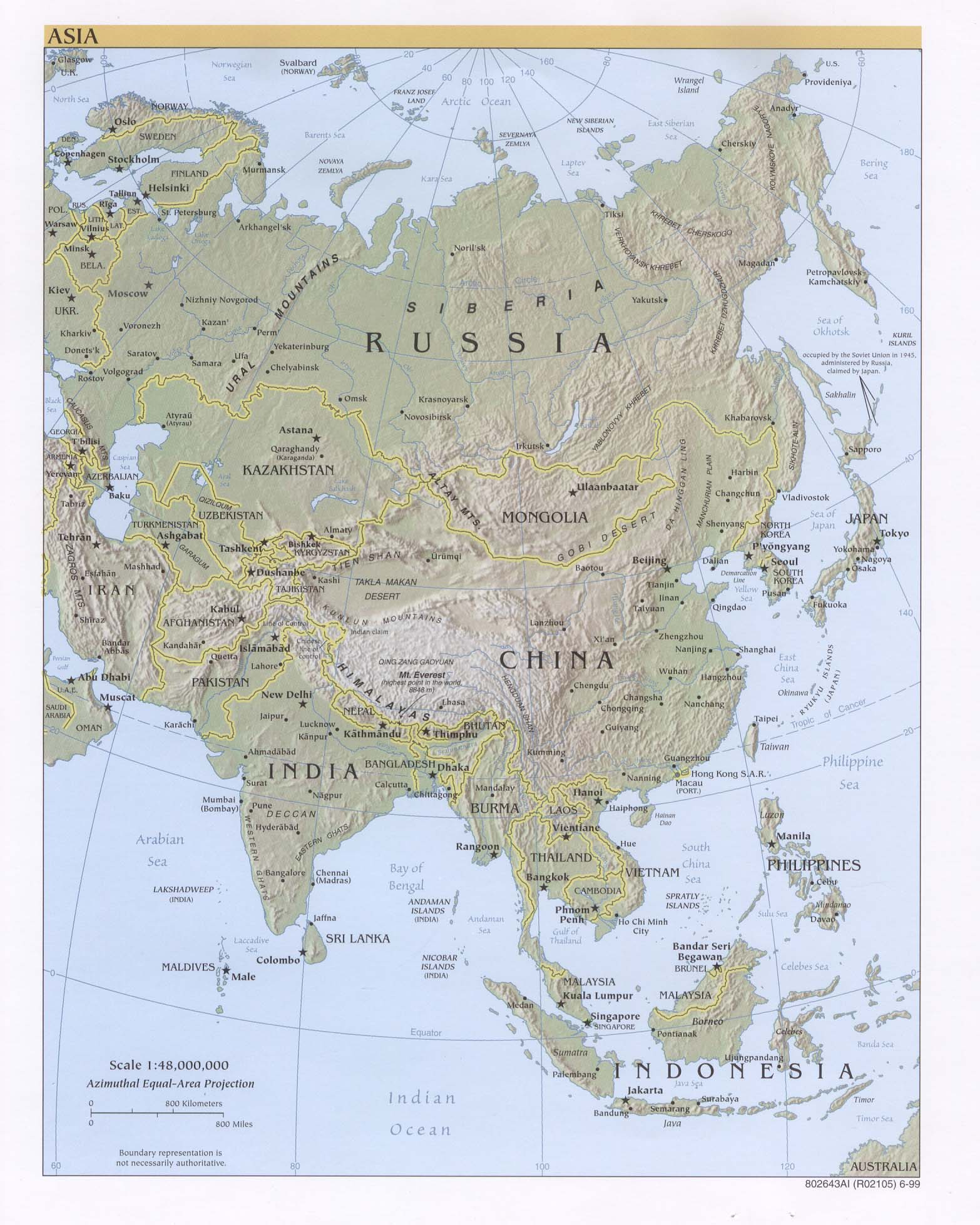 Map Of Asia With Capitals Quiz