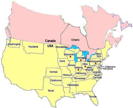 Map Of Canada And Usa States