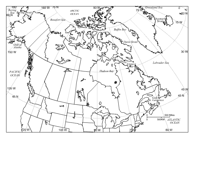 Map Of Canada Blank For Labelling