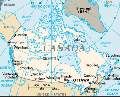 Map Of Canada With Cities And Towns