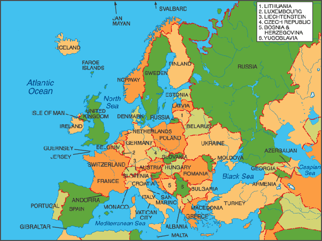 Map Of Europe With Capitals Quiz
