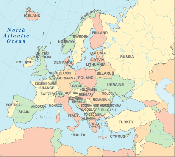 Map Of European Countries And Cities