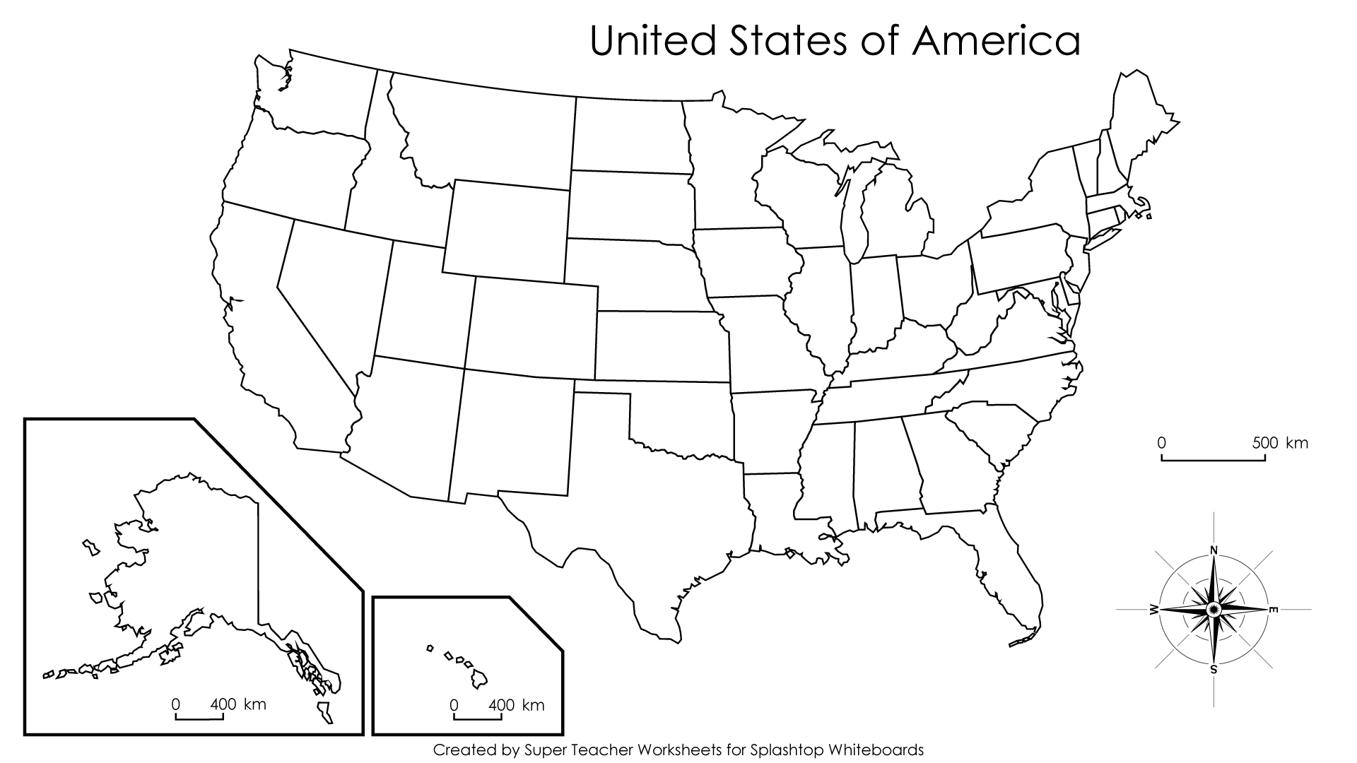 Map Of The United States For Kids Worksheet