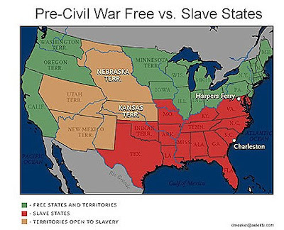 Map Of The United States Of America During The Civil War