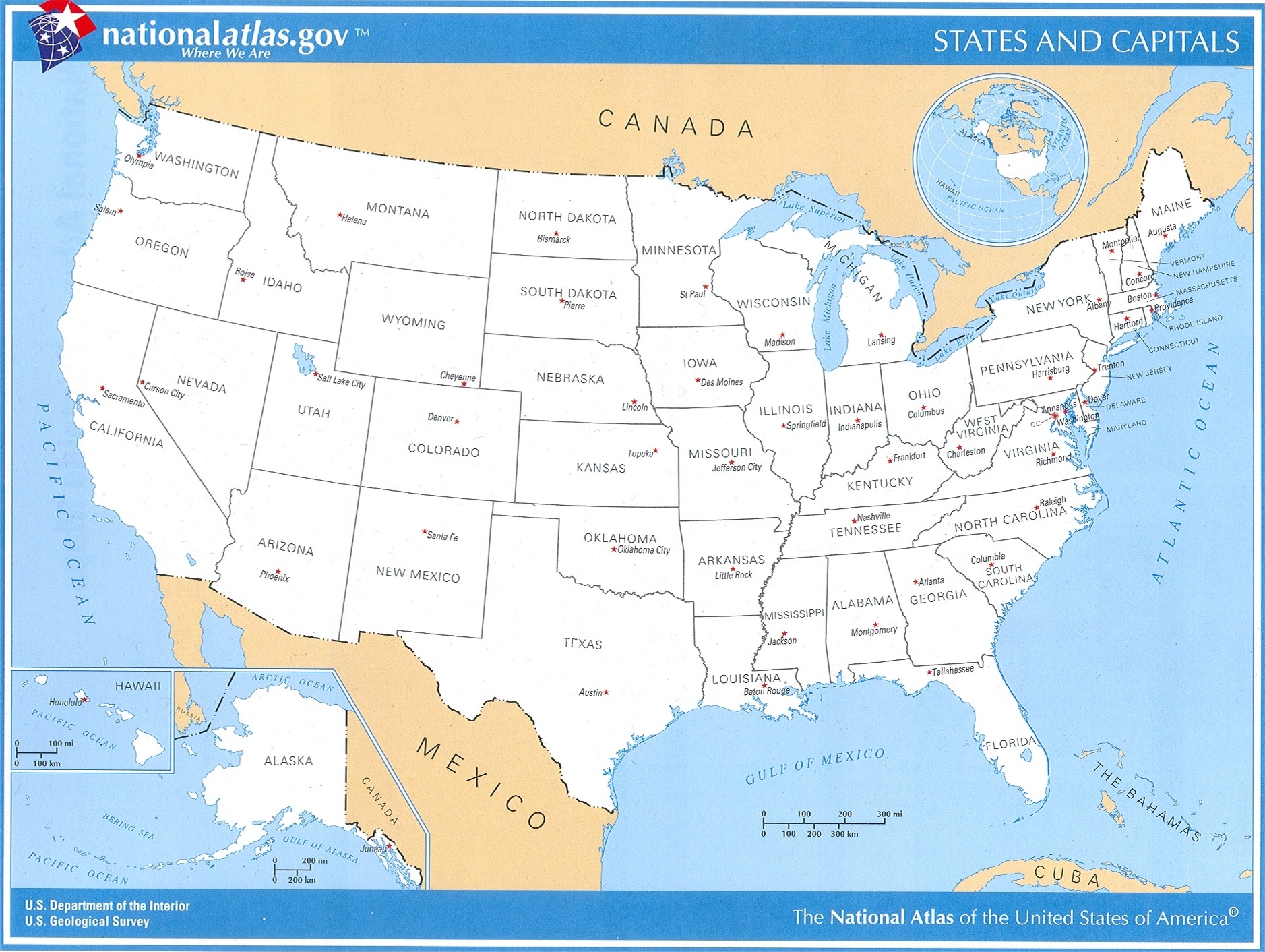 Map Of The United States Of America With States And Cities