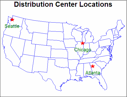 Map Of The United States With Cities Labeled