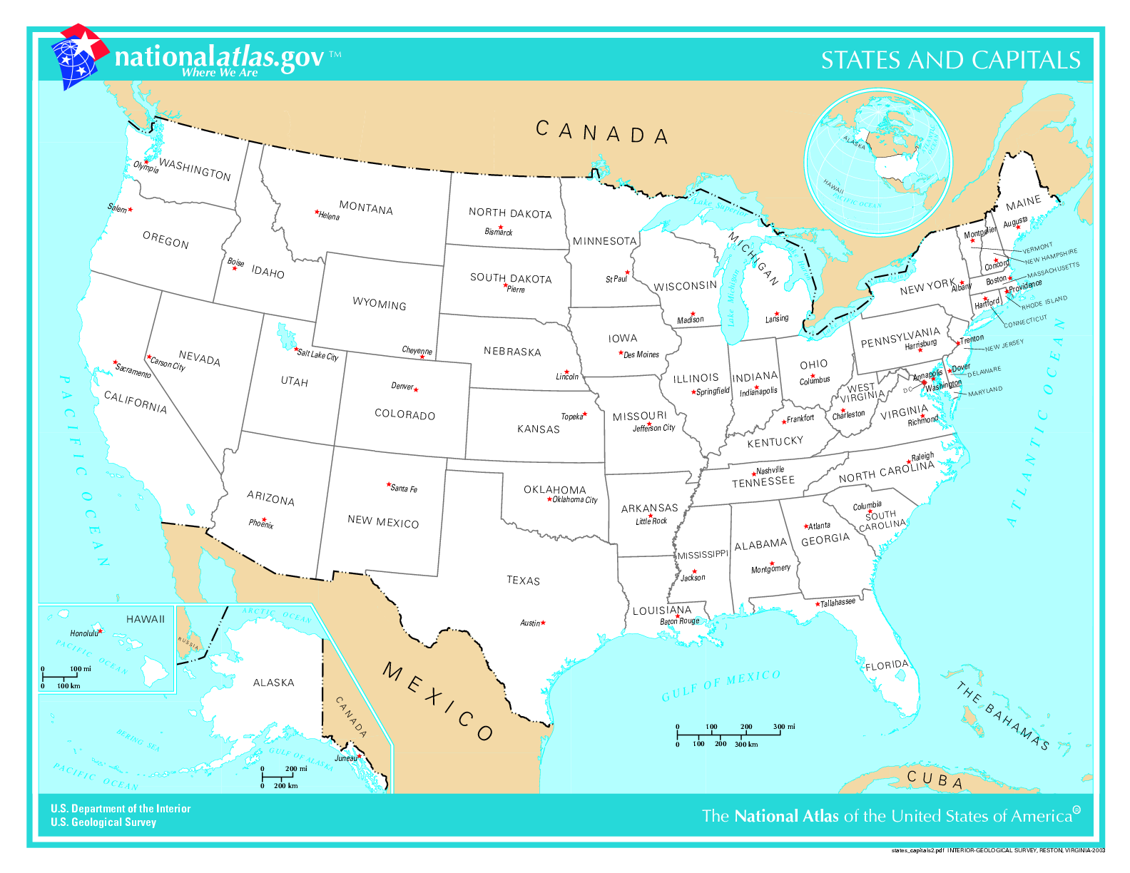Map Of Us Cities And States