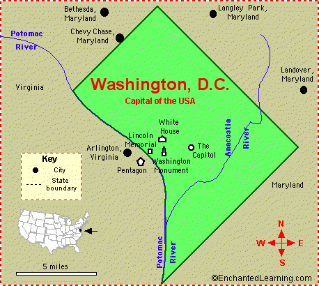 Map Of Usa States Washington Dc