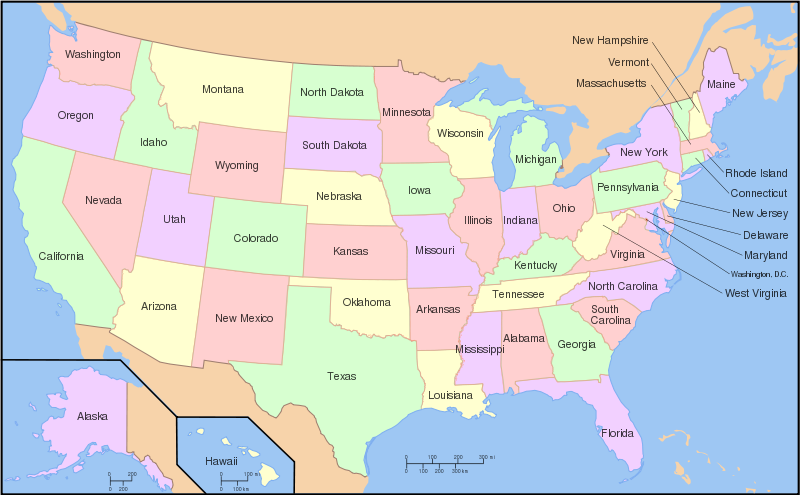 Map Of Usa With Capitals And States