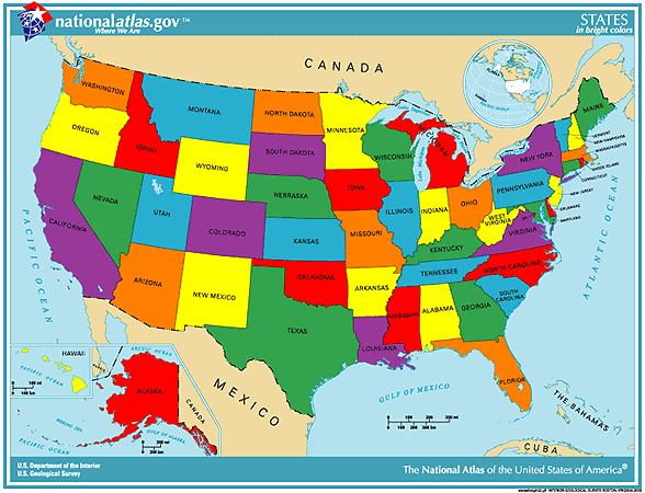 Map Of Usa With States And Capitals Labeled