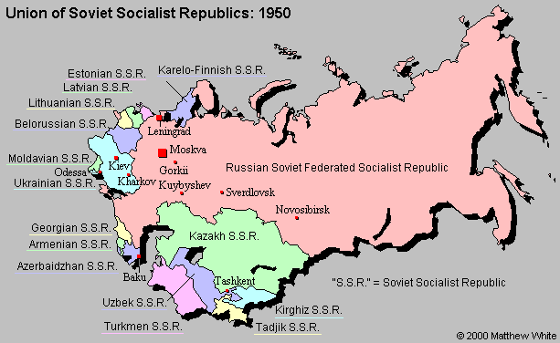 Map Of Ussr Republics