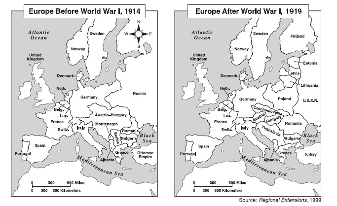 Outline Map Of Europe After Ww1