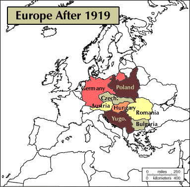 Outline Map Of Europe After Ww1