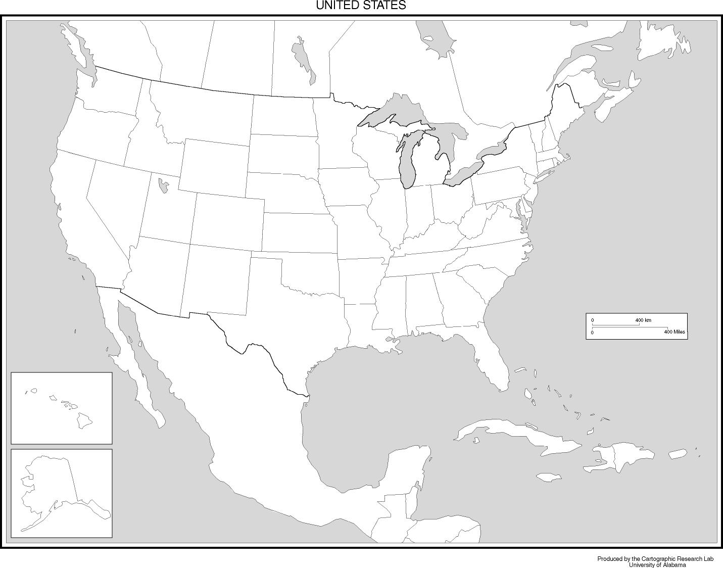 Outline Map Of Us And Canada