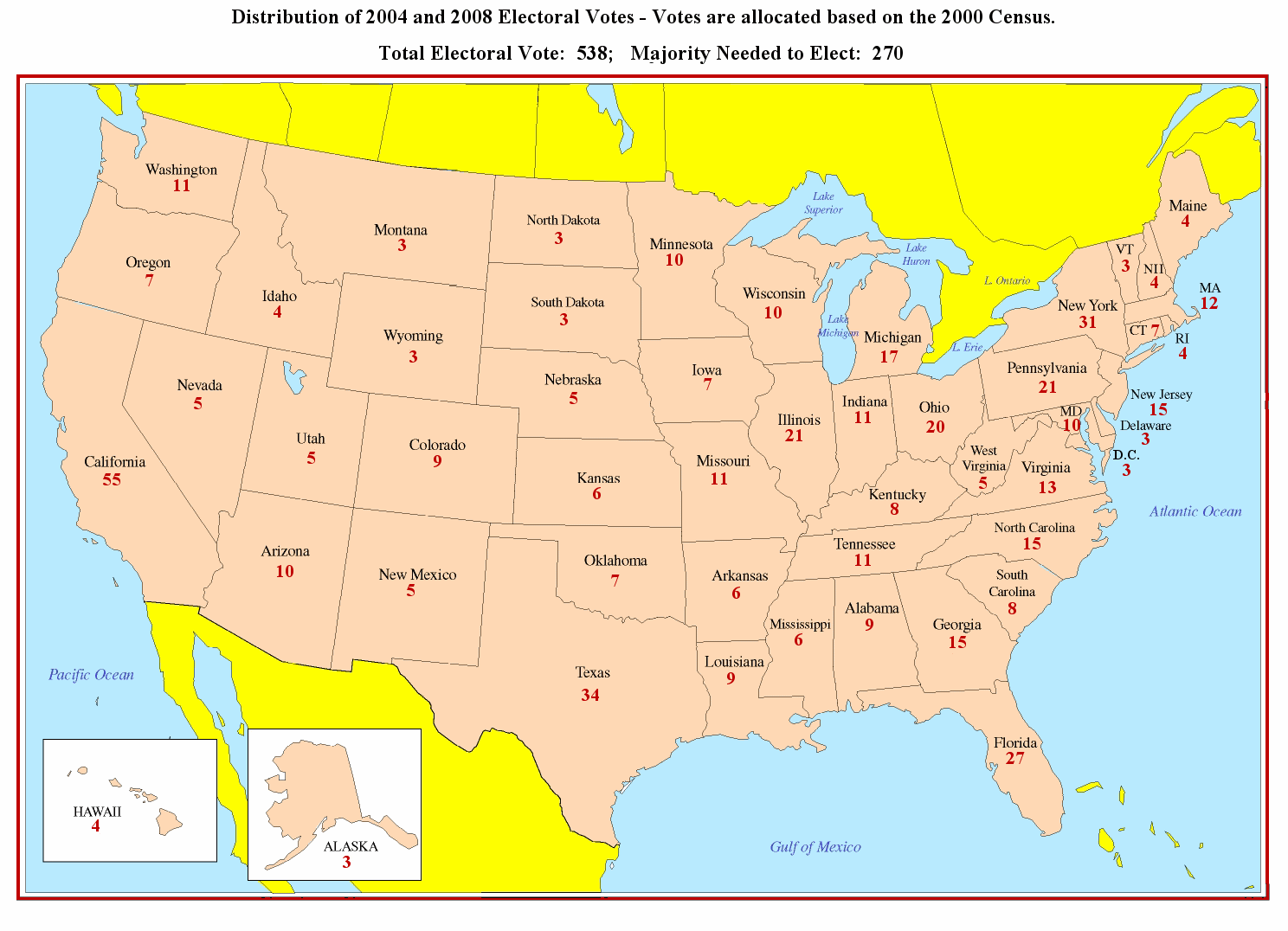 Outline Map Of Usa With State Names