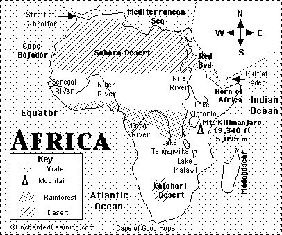 Physical Map Of Africa Quiz