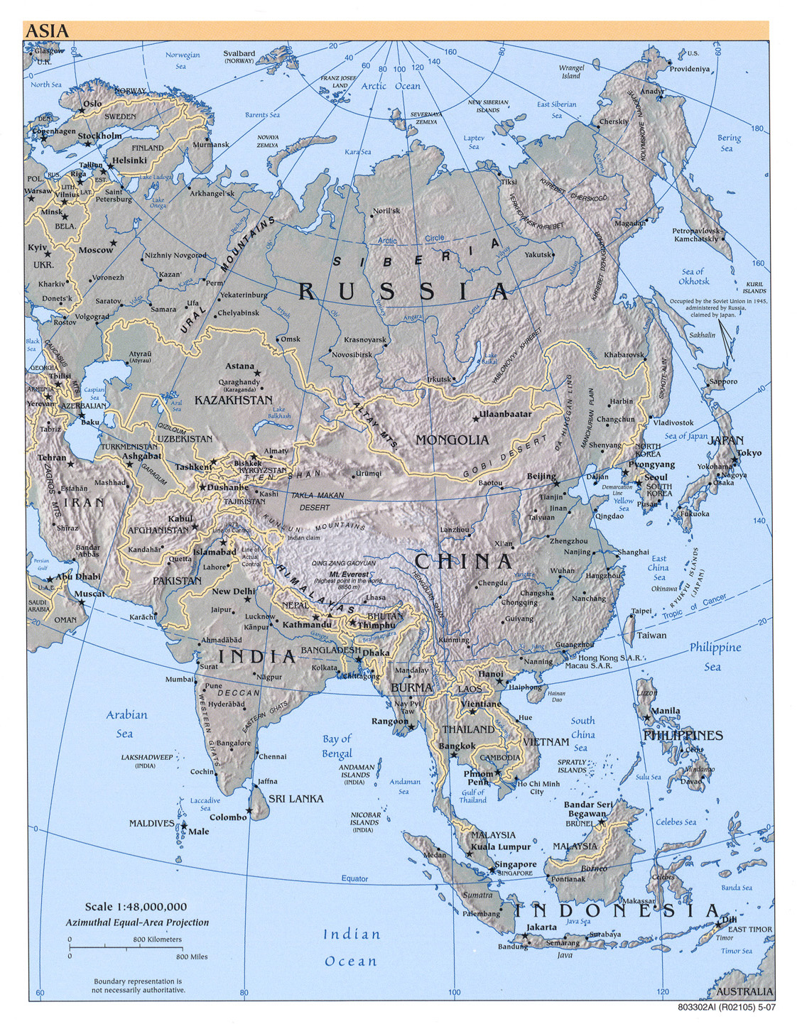 Physical Map Of Asia Quiz