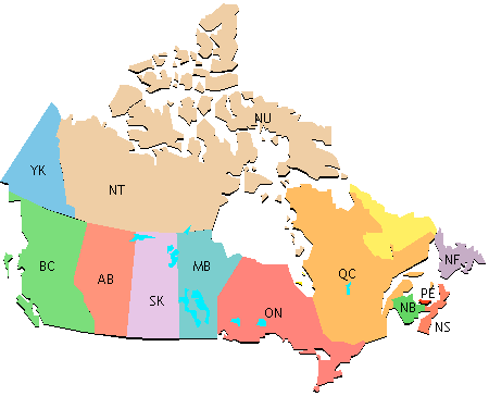 Physical Map Of Canada For Kids