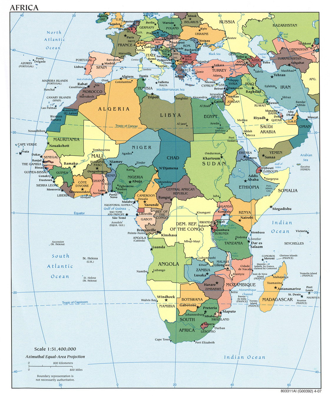 Political Map Of Africa Countries And Capitals