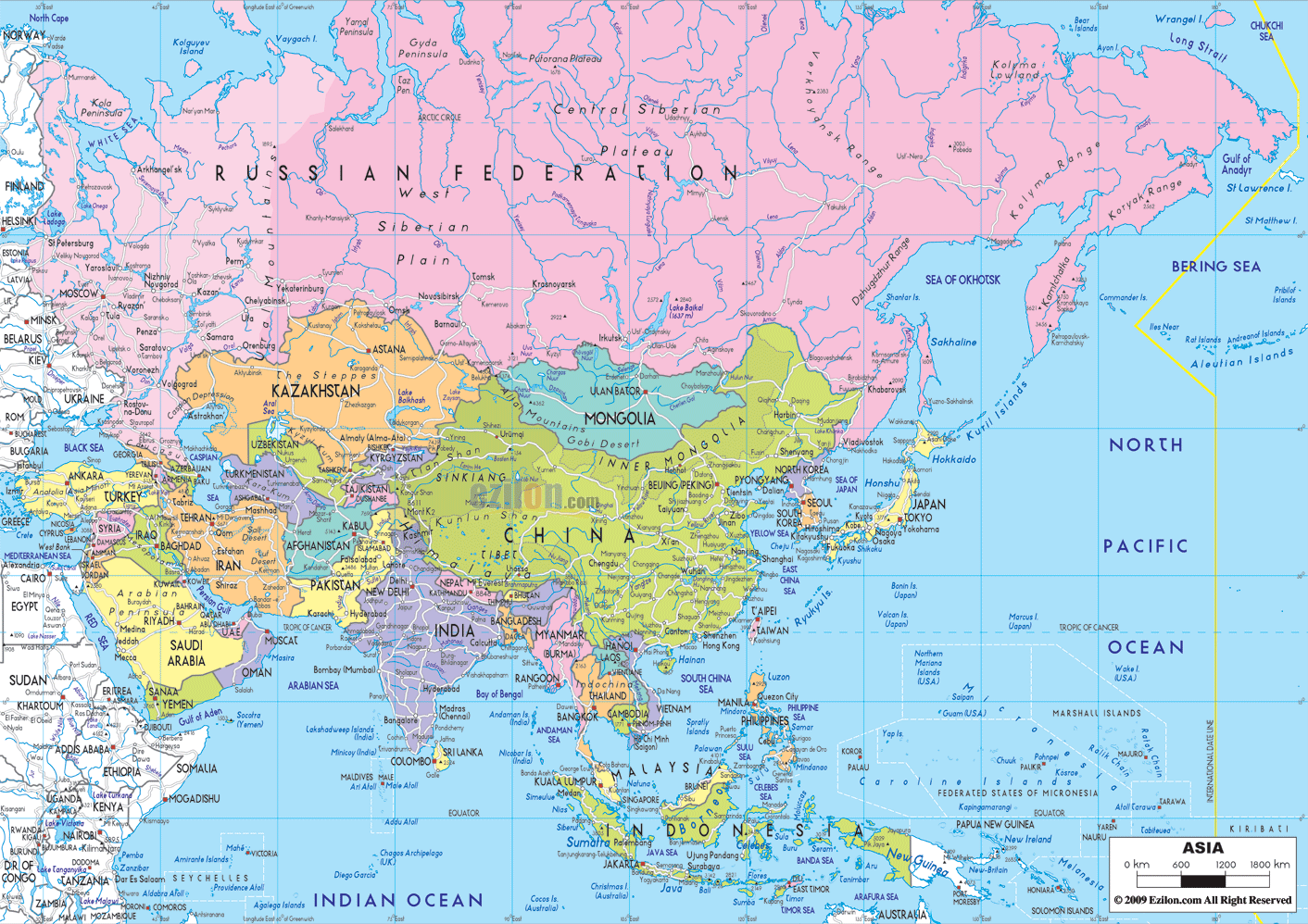 Political Map Of Asia Countries