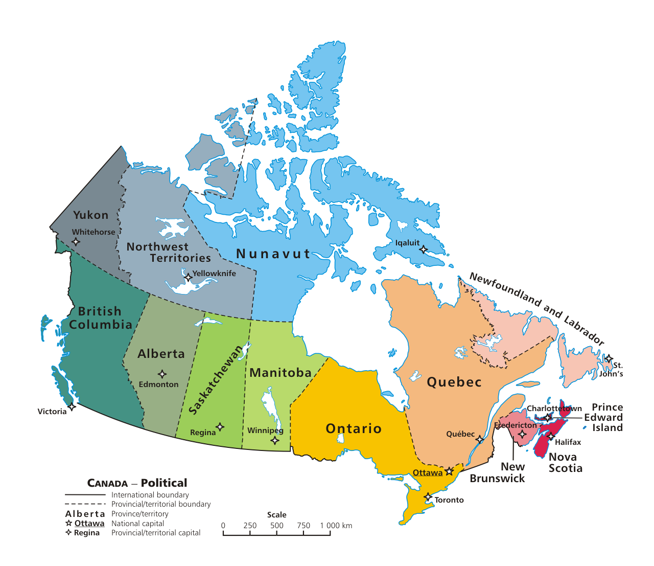 Political Map Of Canada With Capitals