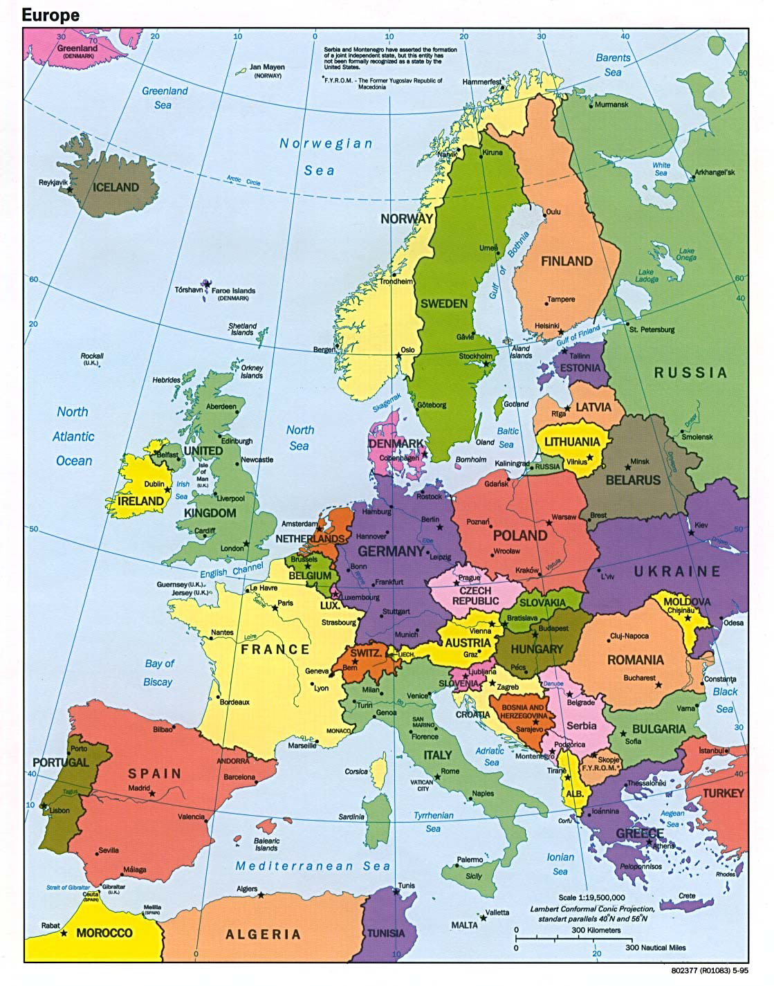 Political Map Of Europe With Capitals