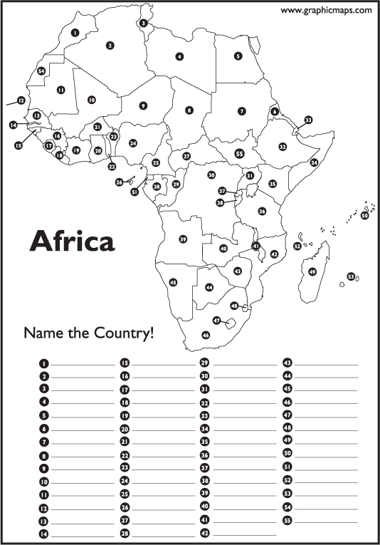 Printable Map Of Africa Countries And Capitals