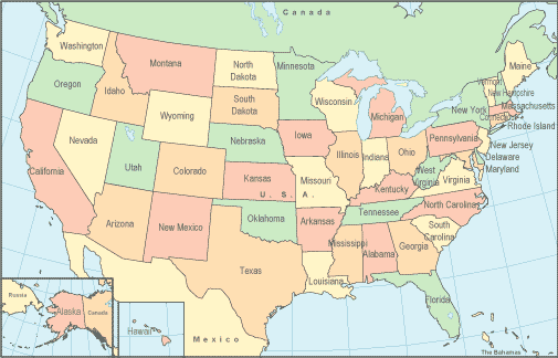 Printable Map Of The United States With State Names And Capitals
