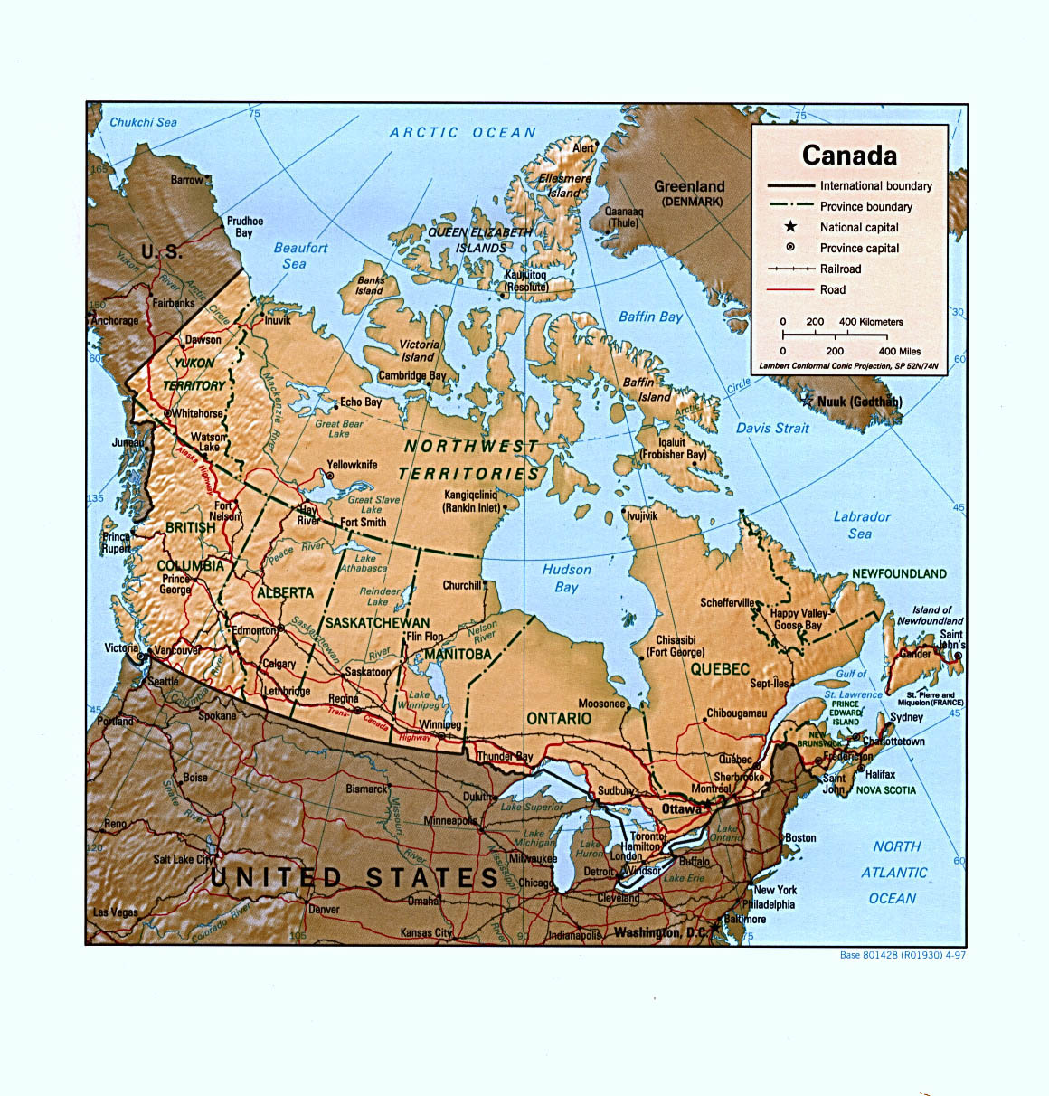 Road Map Of Canada With Cities