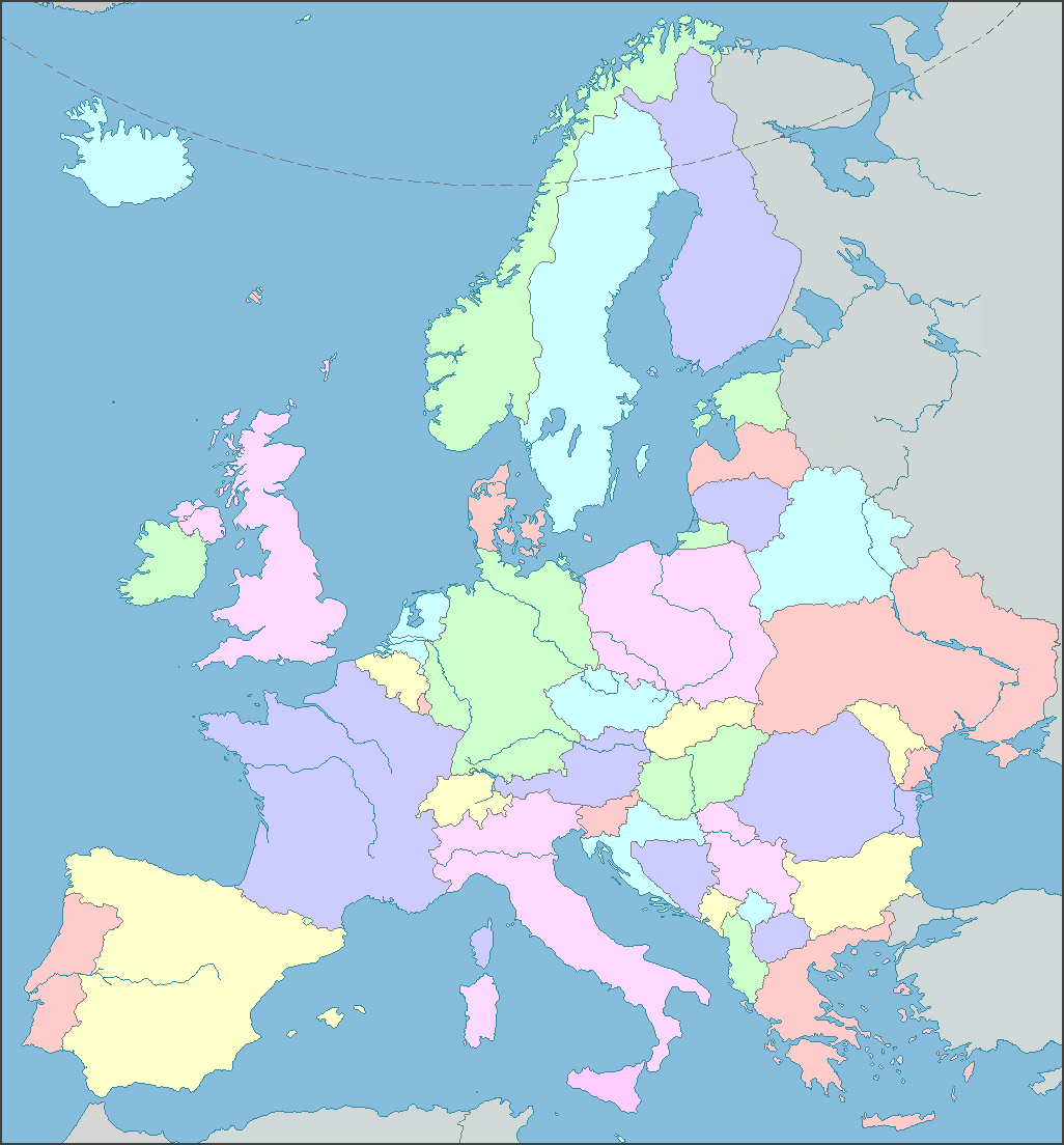Simple Map Of Europe With Capitals