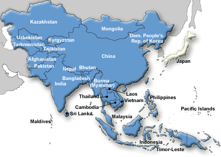 World Map Of Asia Pacific