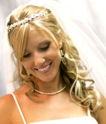 Long Curly Wedding Hairstyles With Tiara